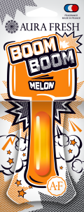 Освежитель подвесной картон с жидким центром  Aura Fresh  "Boom Boom Melon"  /кор.30шт/