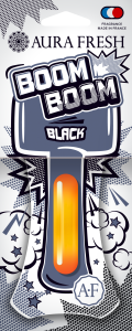 Освежитель подвесной картон с жидким центром  Aura Fresh  "Boom Boom Black"  /кор.30шт/
