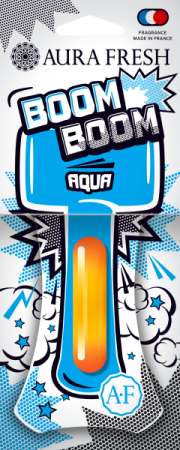 Освежитель подвесной картон с жидким центром  Aura Fresh  "Boom Boom Aqua"  /кор.30шт/