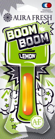 Освежитель подвесной картон с жидким центром  Aura Fresh  "Boom Boom Lemon"  /кор.30шт/