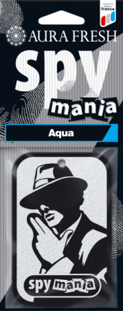 Освежитель подвесной картонный Aura Fresh  "SPY MANIA Aqua" /кор.40шт/