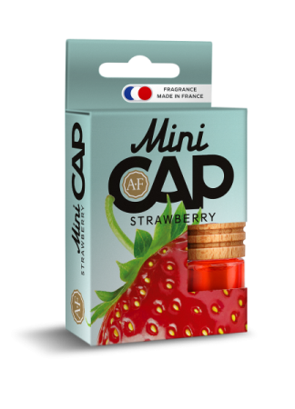 Освежитель подвесной бутылочка Aura Fresh  "MINI CAP Strawberry" 4ml  /кор.30шт/
