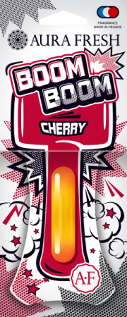 Освежитель подвесной картон с жидким центром  Aura Fresh  "Boom Boom Cherry"  /кор.30шт/