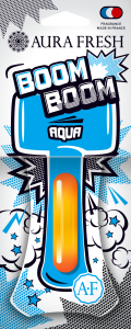 Освежитель подвесной картонный с жидким центром  Aura Fresh  "Boom Boom Aqua"  /кор.30шт/