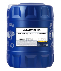 Масло моторное 4T п/с 10w40 Mannol PLUS 20л (SL;JASOMA/MA2)