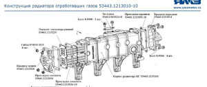 Радиатор отработавших газов дв. ЯМЗ-534 ЕВРО-5 оригинал
