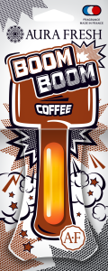 Освежитель подвесной картонный с жидким центром  Aura Fresh  "Boom Boom Coffee"  /кор.30шт/