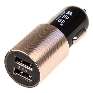 Зарядное устройство (адаптер) 12/24V USBх2 (1.0А+2.4А) SW Черный/золото в коробке /кор.150шт/ВЫВЕДЕН