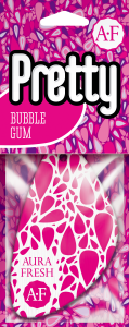 Освежитель подвесной картонный Aura Fresh  "PRETTY Bubble Gum" /кор.40шт/