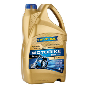 Масло моторное 10W-40 син. Motobike 4-T Ester RAVENOL, 4л /кор.4шт/