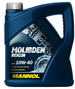 Масло моторное 10w40 п/с Mannol Molibden Benzin   4л (SL/CF; A3/B3) /кор.4шт/ снято с пр-ва