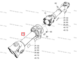 Вал карданный КАМАЗ 53605 /передний/ с промопоройL=759мм