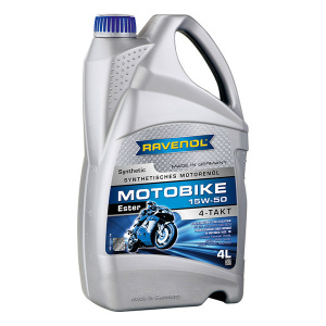 Масло моторное 15W-50 син. Motobike 4-T Ester RAVENOL, 4л /кор.4шт/