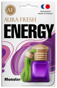 Освежитель подвесной бутылочка Aura Fresh  "ENERGY Monster" 6ml /кор.20шт/