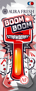 Освежитель подвесной картон с жидким центром  Aura Fresh  "Boom Boom Strawberry"  /кор.30шт/