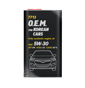 Масло моторное 5w30 син. Mannol O.E.M. for Korean cars 7713  4л (SN/SM/SL) металл /кор.4шт/снято с п