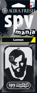 Освежитель подвесной картонный Aura Fresh  "SPY MANIA Lemon" /кор.40шт/