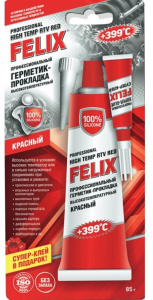 Герметик-прокладка Felix /красный/85г/кор.12шт/