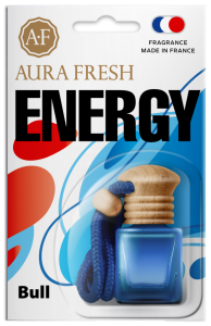 Освежитель подвесной бутылочка Aura Fresh  "ENERGY Bull" 6ml /кор.20шт/