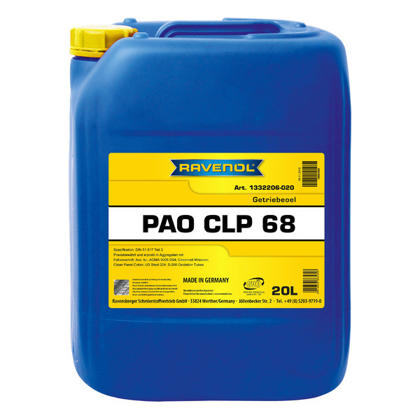 Масло трансмиссионное Getriebeoel PAO CLP 68  RAVENOL  20л (DIN 51517-3)