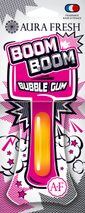 Освежитель подвесной картонный с жидким центром  Aura Fresh  "Boom Boom Bubble Gum"  /кор.30шт/