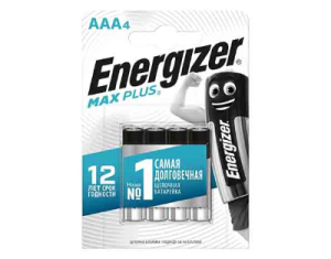 Батарейка Energizer Max Plus AAA/E92 BP44 , 4шт Micro(«Мизинчиковая»)/кор.12шт/ на вывод
