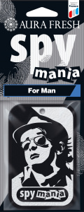 Освежитель подвесной картонный Aura Fresh  "SPY MANIA For Man" /кор.40шт/