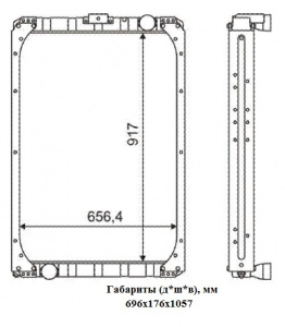 Радиатор КАМАЗ-6350 /3-х рядный/ 63501,63502,6540 с дв. 740.50-360 л.с.