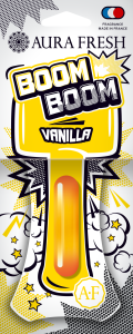 Освежитель подвесной картон с жидким центром  Aura Fresh  "Boom Boom Vanilla"  /кор.30шт/