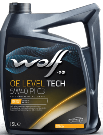 Масло моторное 5w40 син. WOLF OE LEVEL TECH PI C3   5л (SN/CF/C3) /кор.4шт/