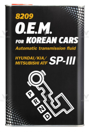 Жидкость для автомат трансмис. Mannol ATF SP-III (Hyundai Kia Mitsubishi) 8209   4л металл/ВЫВОД