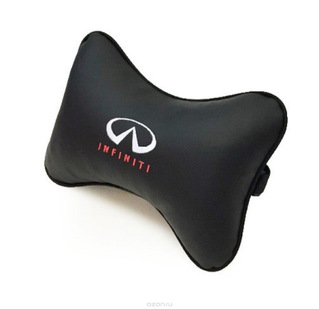 Подушка на подголовник экокожа черная INFINITY/на вывод