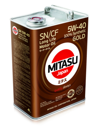 Масло моторное 5w40 син. MITASU GOLD LL 4л (API SN/CF) /кор.6шт/