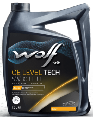 Масло моторное 5w30 син.  WOLF OE LEVEL TECH LL III 5л (SN/CF/C2/C3) /кор. 4шт/