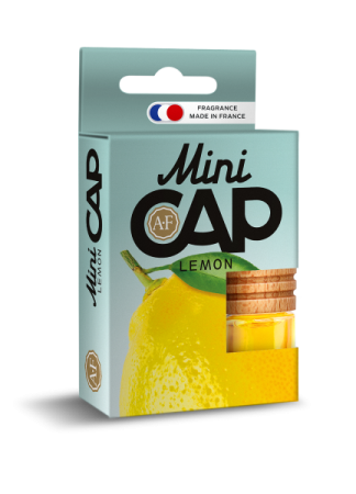 Освежитель подвесной бутылочка Aura Fresh  "MINI CAP Lemon" 4ml  /кор.30шт/