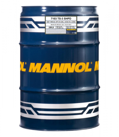 Масло моторное Mannol  TS-3 SHPD мин. 10w40 208л (CH-4/CG-4/CF-4/SL; E3/A3/B3)/MN7103-DR/вывод