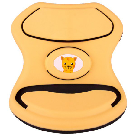 Фиксатор ремней безопасности детский пластик желтый с котенком Skyway/снято с произ-ва