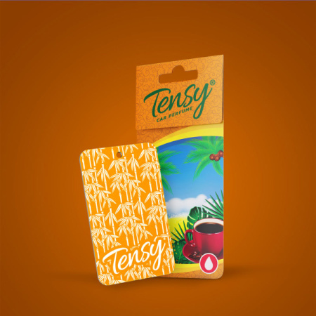 Освежитель подвесной картонный Tensy "Кофе" /кор.50шт/вывод из ассортимента