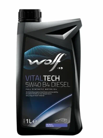 Масло моторное 5w40 син. WOLF VITALTECH  B4 DIESEL 1л (SN/CF/A3/B4)/кор.12шт/