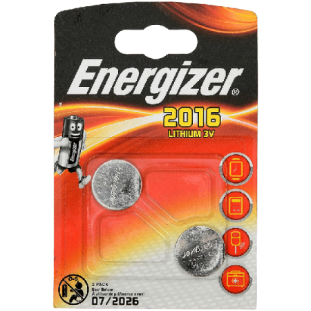 Батарейка Energizer Lithium CR 2016 FSB2 , 2шт таблетки/кор. 10шт/
