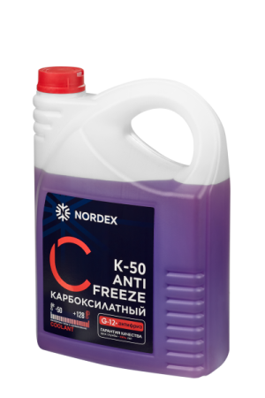 Охлаждающая жидкость Антифриз карбоксилатный К-50 NORDEX G-12+ фиолетовый 5 кг (2)