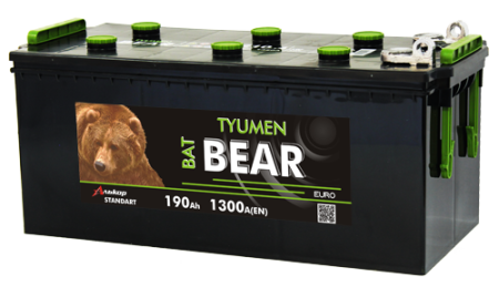 Аккумулятор 6ст 190 п.п. болт Batbear черный (518мм*228мм*238мм)