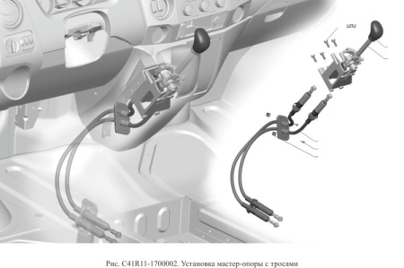 Трос переключения передач КПП ГАЗон NEXT 10т (к-т 2 шт)
