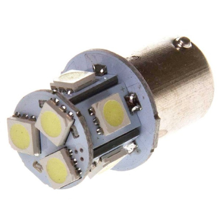 Лампа диод S25 (P21W) 24V 8 SMD диодов BA15s 1-конт Белая SKYWAY Противотуманные, стопы, задний ход/