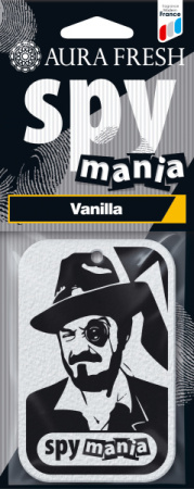 Освежитель подвесной картонный Aura Fresh  "SPY MANIA Vanilla" /кор.40шт/